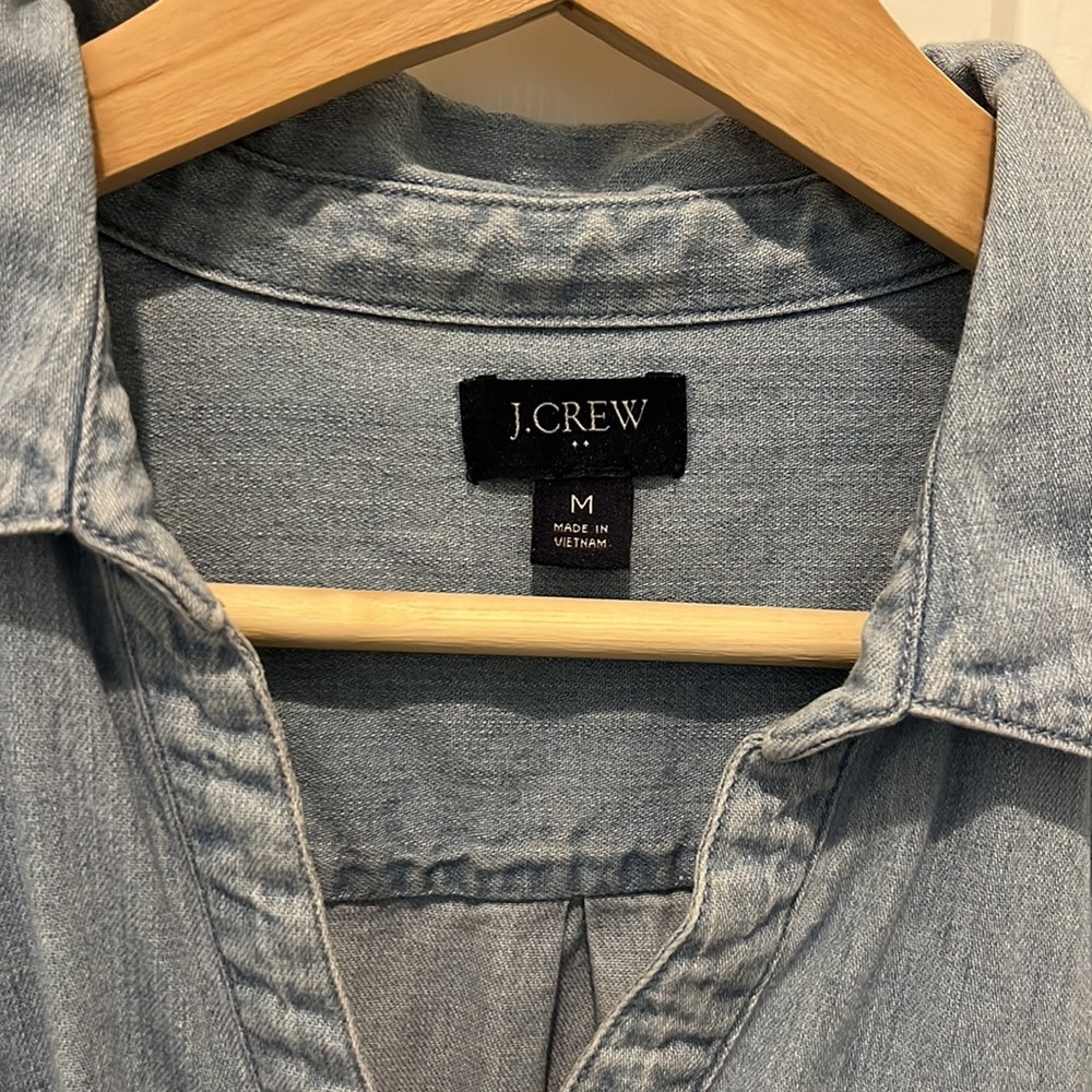 J. Crew Chambray Button Down Pullover Tunic - image 2